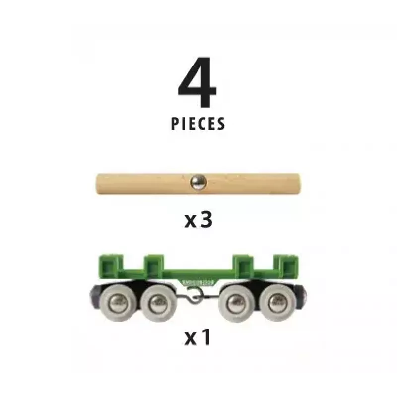 Ravensburger BRIO drevený vozík modelová železnica príslušenstvo, 4-dielne, viacfarebné