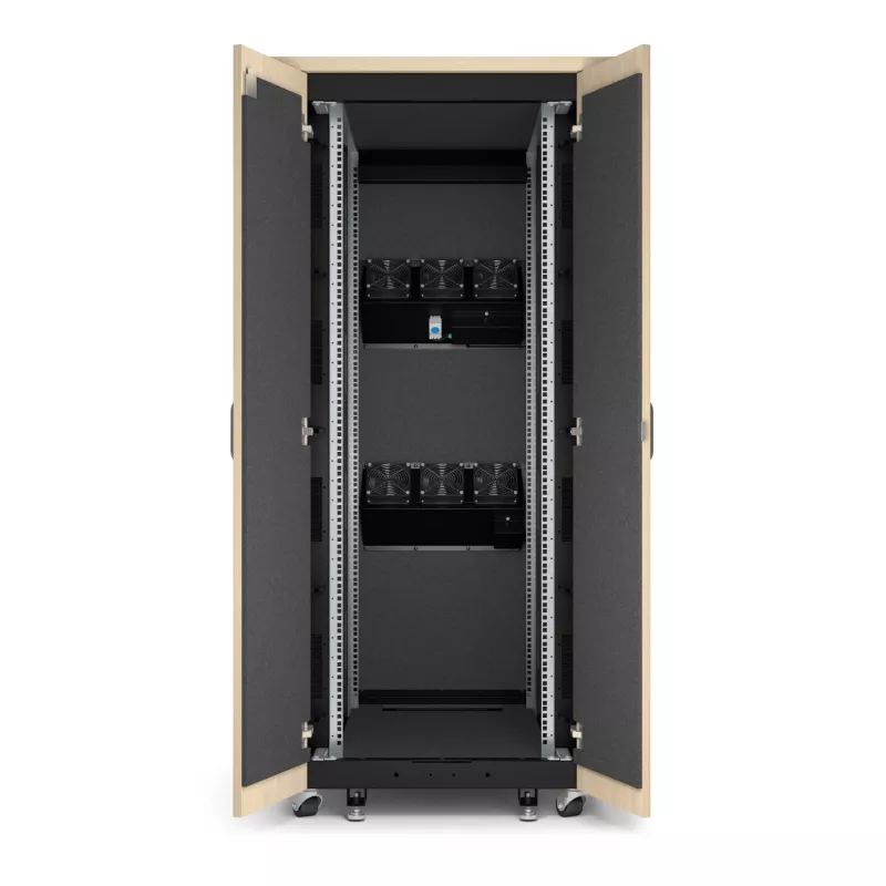 APC NetShelter Soundproof, 32U, serverový rack, 230V, javor