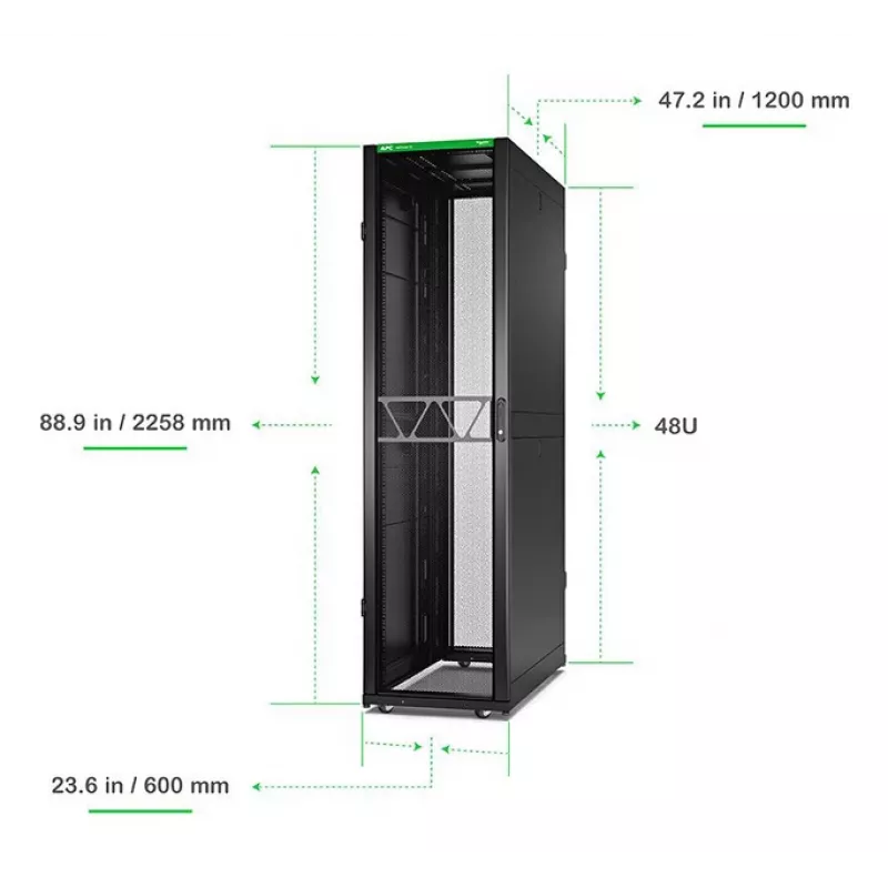 APC NetShelter SX Server Rack Gen 2, 48HE, 2258H x 600B x 1200T mm, s bočnicami, čierna