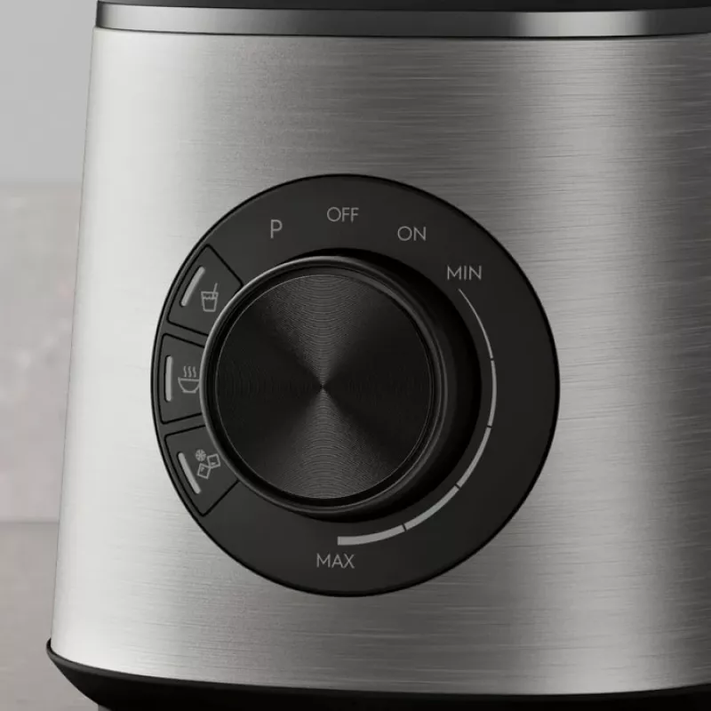 Stolový mixér Electrolux E6TB1-6ST — 1,75 L misa, 1400 W, otočný ovládač, čierny/nehrdzavejúca oceľ/transparentný