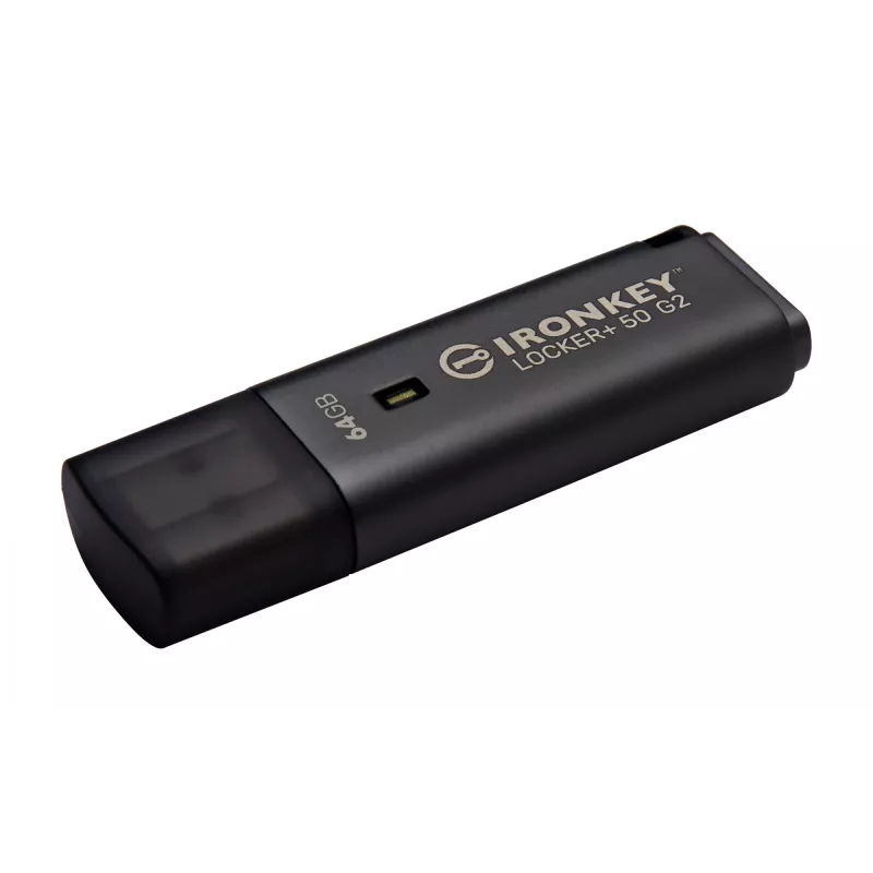 USB flash disk KINGSTON IronKey Locker Plus 50 G2 64 GB, USB Type-A, USB 3.2 Gen 1, AES-256, FIPS 197