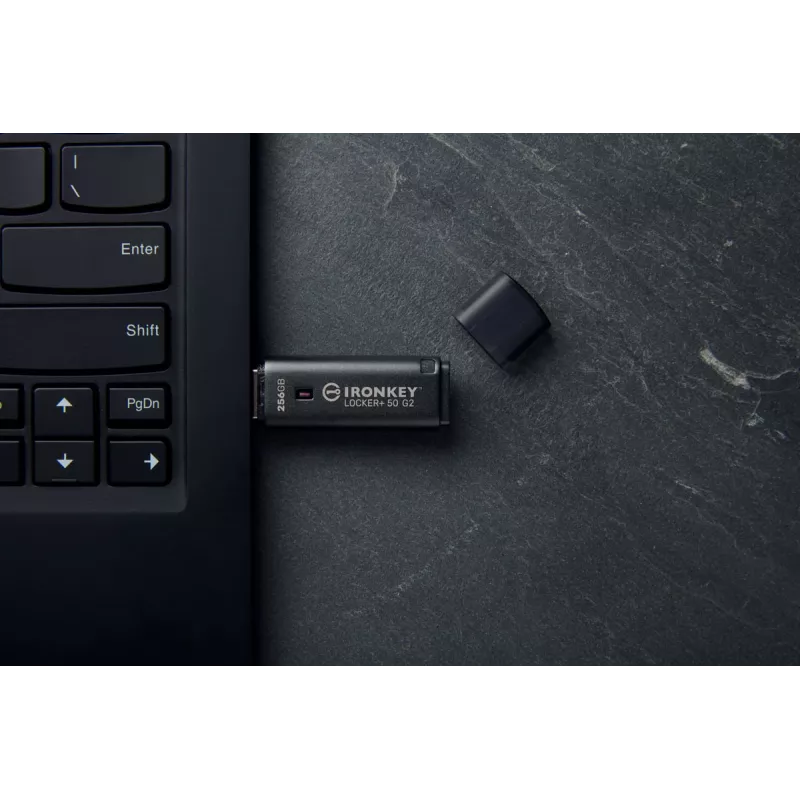 USB flash disk KINGSTON IronKey Locker Plus 50 G2 256 GB, USB Type-A, USB 3.2 Gen 1, AES-256, FIPS 197