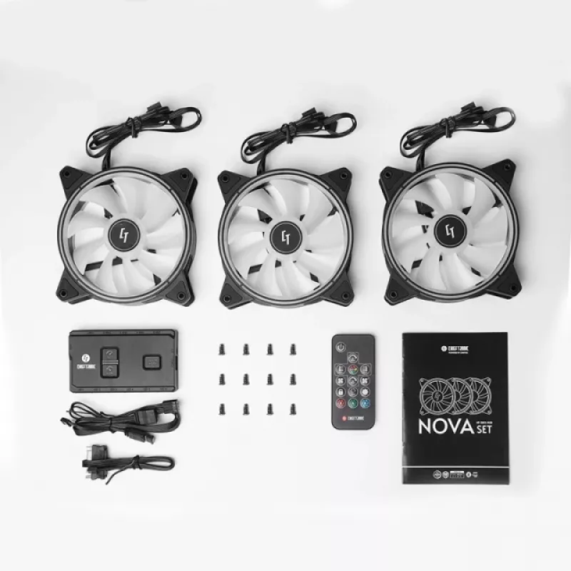 Chieftec Chieftronic Nova sada ventilátorov 12 cm čierna 3 ks