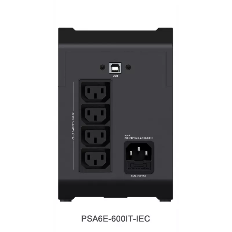Vertiv PowerUPS 200 Essential PSA6E-600IT-IEC, 600VA/315W, Line-Interactive, 0,6 kVA, 315 W, sínus, 140 V, 290 V