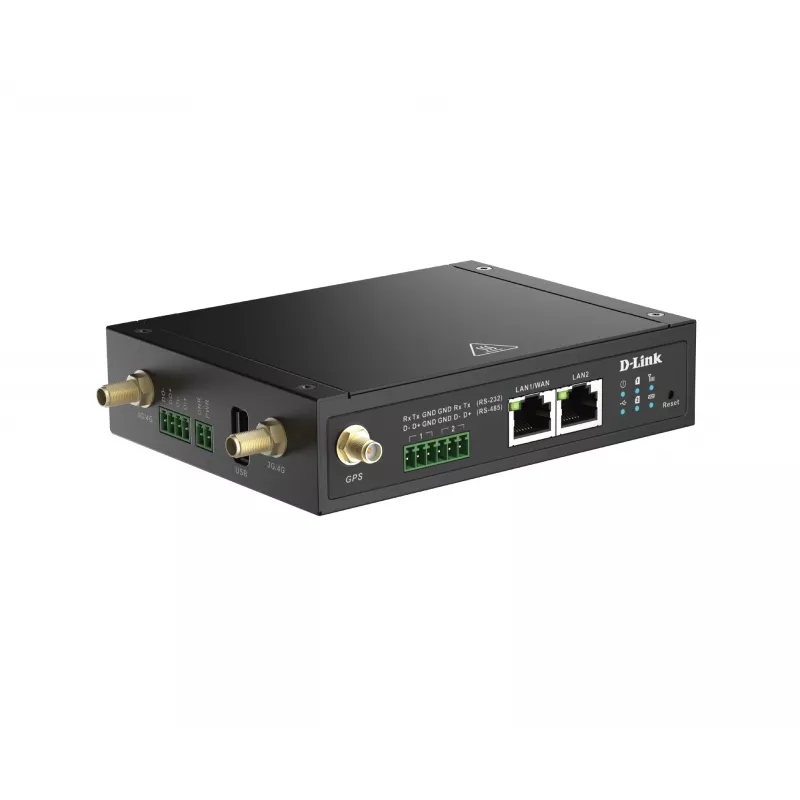 D-Link 4G LTE IIoT brána, mobilná brána, čierna, 4G, LTE, LTE, MicroSD (TransFlash), externá