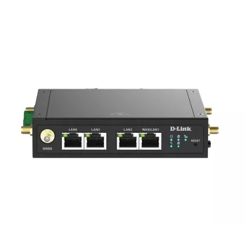 D-Link 4G LTE M2M VPN Wi-Fi router, mobilný sieťový router, čierny, montáž na DIN lištu, 802.11b, 802.11g, Wi-Fi 4 (802.11n), 300 Mbit/s, 4G