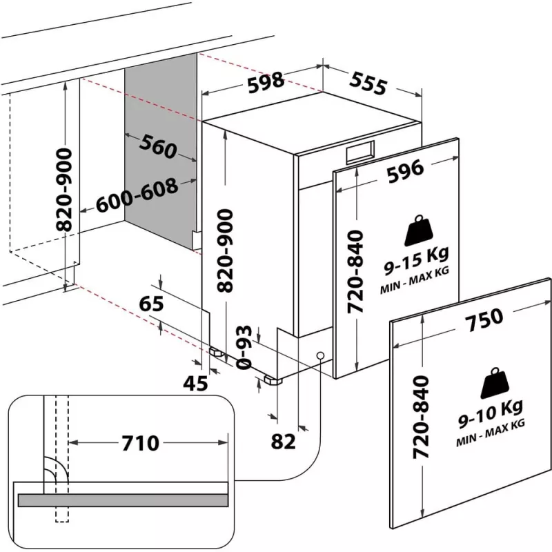 Whirlpool WH8IC15B4M6LHC0 plne integrovateľná 15 súprav riadu