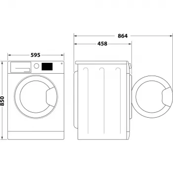 Whirlpool WRBSB 6249 S EU práčka s predným plnením 6 kg 1151 ot/min čierna, biela