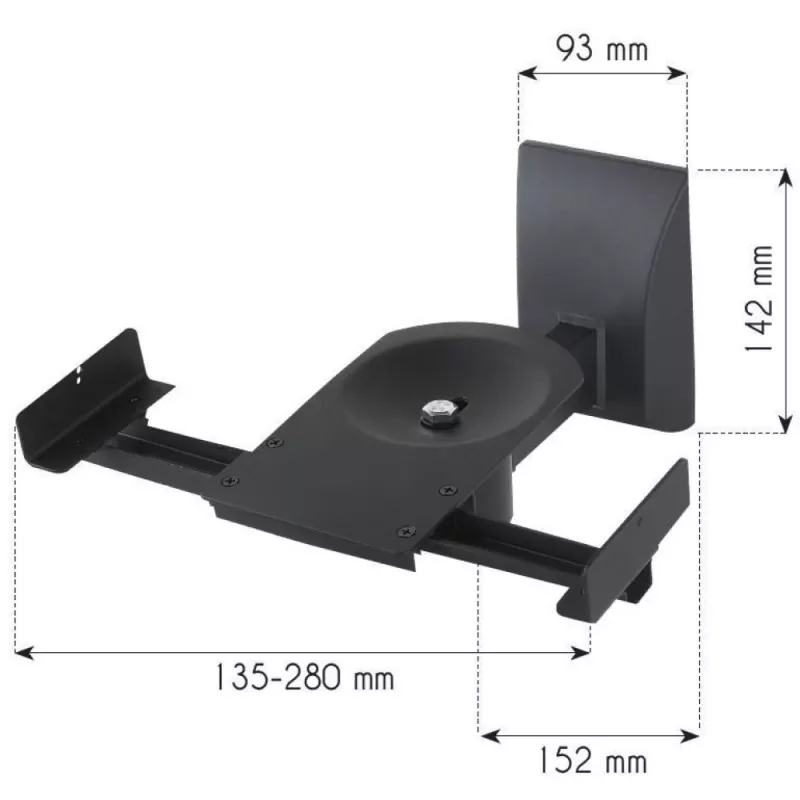 Techly nástenné držiaky reproduktorov do 25 kg čierna ICA-SP SS201