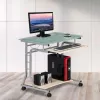 Techly Kompaktný PC stôl z kovu a skla s kolieskami ICA-TB 3791A