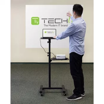Techly ICA-TB TPM-10 výškovo nastaviteľný vozík na projektor a notebook s policou, čierny