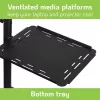 Techly ICA-TB TPM-10 výškovo nastaviteľný vozík na projektor a notebook s policou, čierny