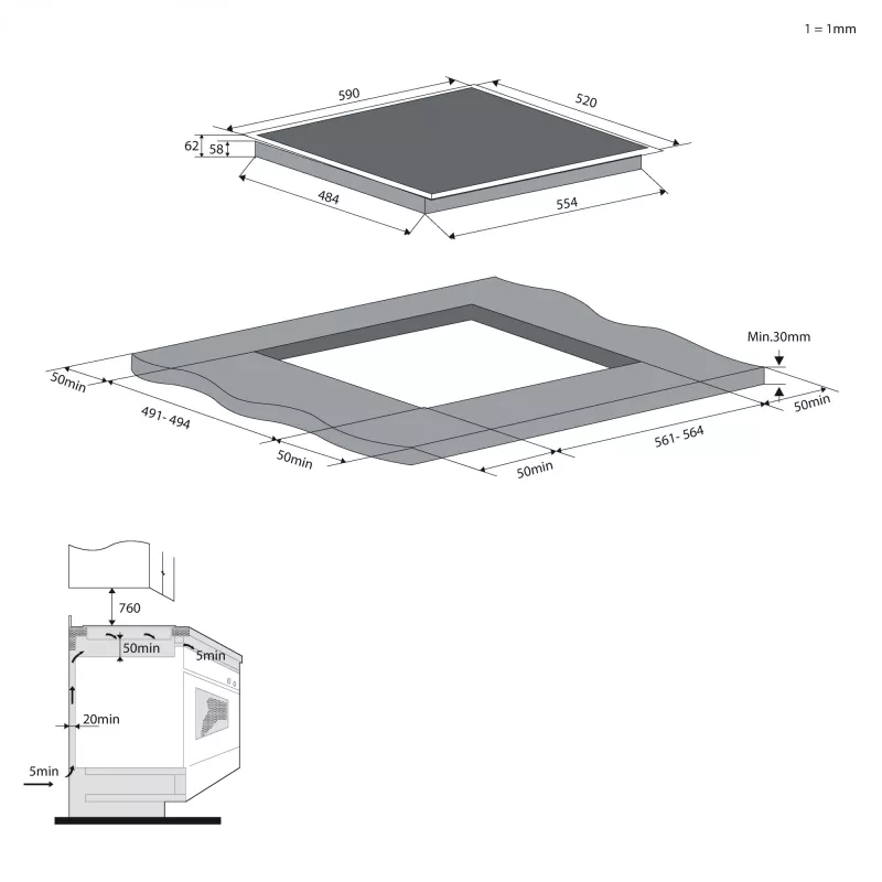 Candy CDTP644SC/E1 čierna vstavaná 59 cm indukčná varná doska 4 varné zóny