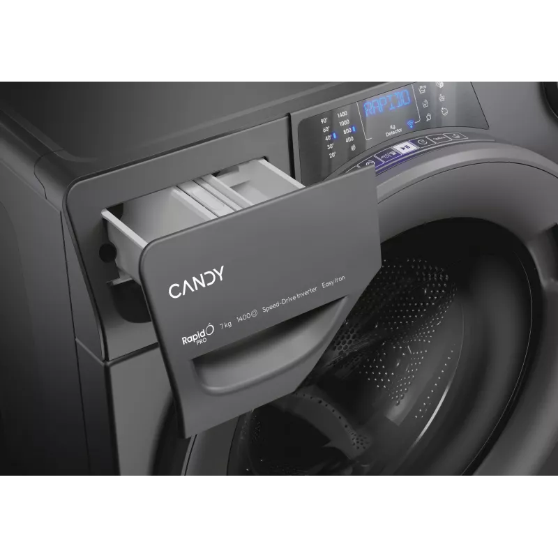 Candy RapidÓ PRO RP4 476BWMRR/1-S práčka s predným plnením 7 kg 1351 ot/min antracitová
