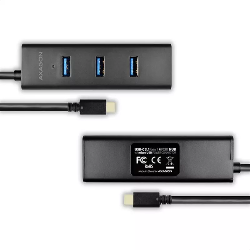 Axagon HUE-S2C rozbočovač USB 3.2 Gen 1 (3.1 Gen 1) Type-A 5000 Mbit/s čierny