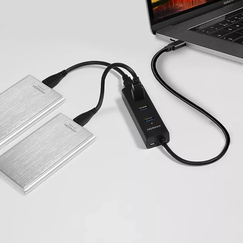 Axagon HUE-S2C rozbočovač USB 3.2 Gen 1 (3.1 Gen 1) Type-A 5000 Mbit/s čierny