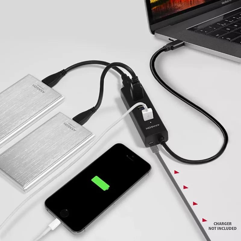 Axagon HUE-S2C rozbočovač USB 3.2 Gen 1 (3.1 Gen 1) Type-A 5000 Mbit/s čierny