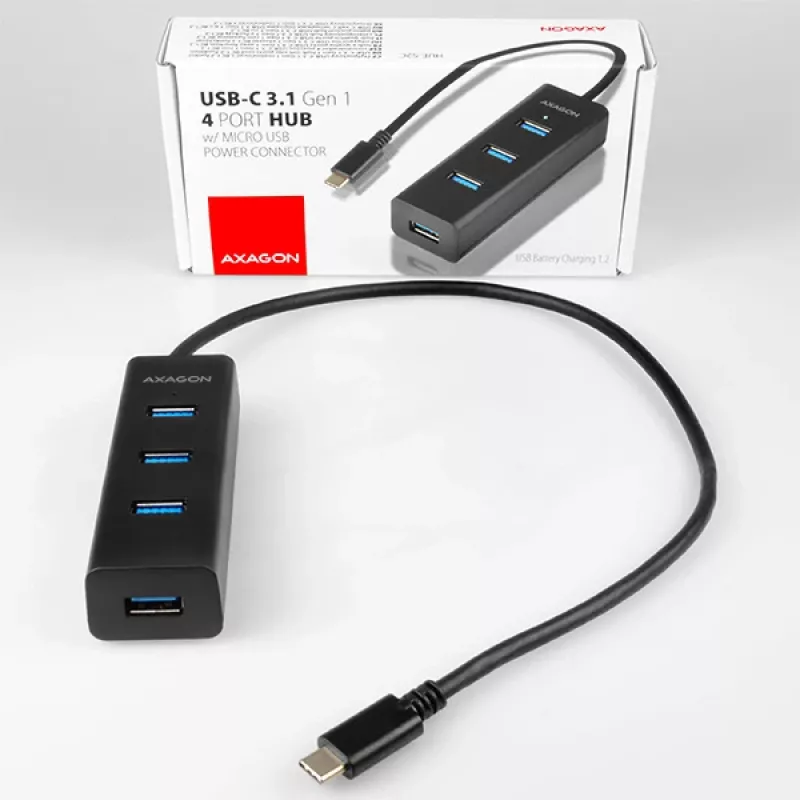 Axagon HUE-S2C rozbočovač USB 3.2 Gen 1 (3.1 Gen 1) Type-A 5000 Mbit/s čierny