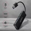 Axagon SuperSpeed USB tenký hub, USB 3.2 Gen 1 (3.1 Gen 1) Type-A, USB 3.2 Gen 1 (3.1 Gen 1) Type-A, 5000 Mbit/s, čierny, plast, 0,14 m