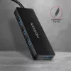 Axagon SuperSpeed USB tenký hub, USB 3.2 Gen 1 (3.1 Gen 1) Type-A, USB 3.2 Gen 1 (3.1 Gen 1) Type-A, 5000 Mbit/s, čierny, plast, 0,14 m
