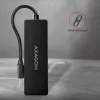 Axagon SuperSpeed USB tenký hub, USB 3.2 Gen 1 (3.1 Gen 1) Type-A, USB 3.2 Gen 1 (3.1 Gen 1) Type-A, 5000 Mbit/s, čierny, plast, 0,14 m