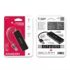 Axagon SuperSpeed USB tenký hub, USB 3.2 Gen 1 (3.1 Gen 1) Type-A, USB 3.2 Gen 1 (3.1 Gen 1) Type-A, 5000 Mbit/s, čierny, plast, 0,14 m
