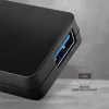 Axagon SuperSpeed USB-C tenký hub, USB 3.2 Gen 1 (3.1 Gen 1) Type-C, USB 3.2 Gen 1 (3.1 Gen 1) Type-A, 5000 Mbit/s, čierny, plast, 0,14 m