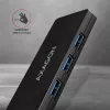 Axagon SuperSpeed USB-C tenký hub, USB 3.2 Gen 1 (3.1 Gen 1) Type-C, USB 3.2 Gen 1 (3.1 Gen 1) Type-A, 5000 Mbit/s, čierny, plast, 0,14 m