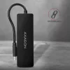 Axagon SuperSpeed USB-C tenký hub, USB 3.2 Gen 1 (3.1 Gen 1) Type-C, USB 3.2 Gen 1 (3.1 Gen 1) Type-A, 5000 Mbit/s, čierny, plast, 0,14 m