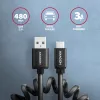 Axagon dátový a nabíjací kábel USB 2.0 dĺžka 1,1 m. 3A. čierny špirálový. USB kábel USB A USB C
