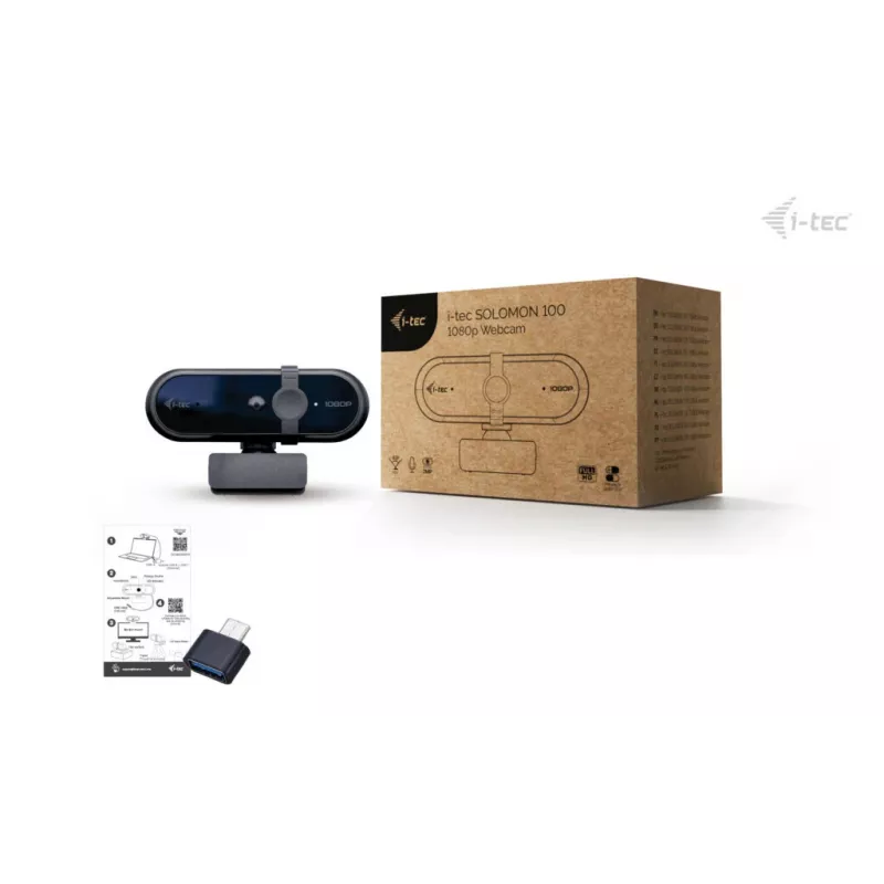 Webkamera ITEC SOLOMON 100 1080p, 2 MP, Full HD 1920×1080, USB, držiak na klip, čierna