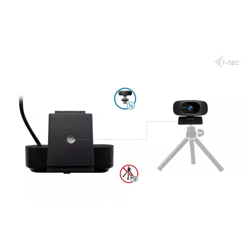 Webkamera i-tec SOLOMON 300 4K, USB, 3840×2160, 8,29 MP, držiak na klip, čierna