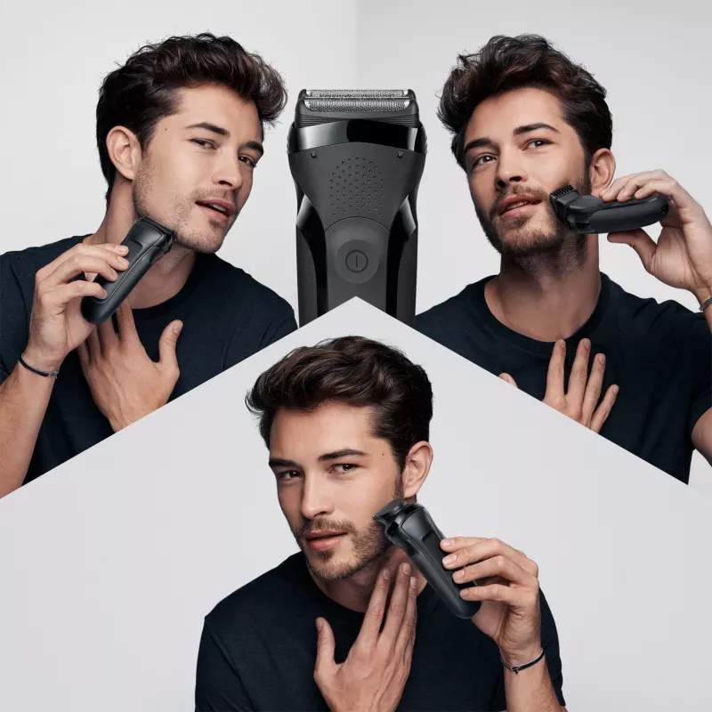 Braun Series 3 300BT bezdrôtový mokrý a suchý fóliový holiaci strojček so zastrihávačom