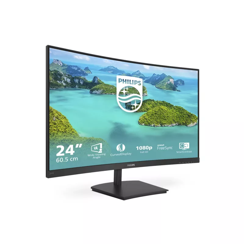 Philips E Line 241E1SCA/00 počítačový monitor 59,9 cm (23,6 palcov) 1920 x 1080 pixelov Full HD LCD čierny