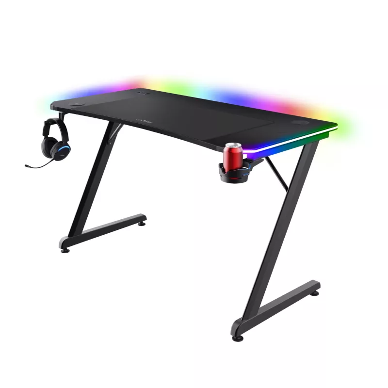 Stôl Trust GXT 710 Luminus Pro čierny obdĺžnikový ABS/PC 1200x600x740mm