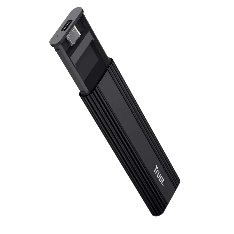 Puzdro na SSD TRUST 25806 čierne pre M.2, jednodiskové, do 4 TB, USB Type-C 10 Gbit/s (USB 3.2 Gen 2)
