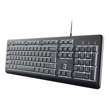 Káblová full-size klávesnica TRUST Primo Illuminated USB QWERTZ nemecká, 104 klávesov, čierna, 1,8 m kábel