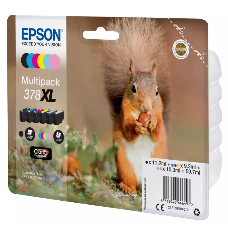 Epson Squirrel multibalenie 6 farieb 378XL Claria Photo HD atrament