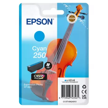 Atramentová kazeta Epson 250 Claria Photo HD azúrová originálna, jednotlivé balenie 4,8 ml
