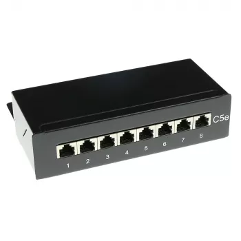 Nadomontážny tienený 8-portový CAT5E patch panel box ACT FA5001, 173×44×109 mm