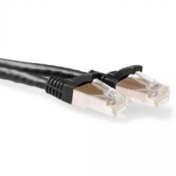 ACT čierny 0,5 metra LSZH SFTP CAT6A patch kábel snagless s RJ45 konektormi