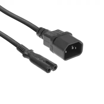 Napájací kábel C14 - C7 čierny 0,2 m ACT AK5248 250V 2,5A
