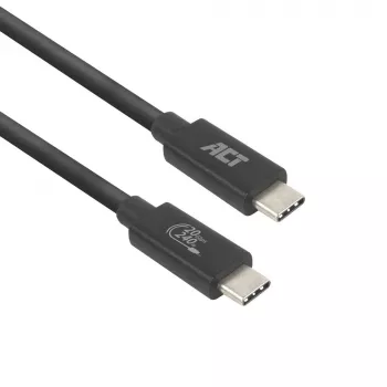 ACT USB4 20Gbps 240W USB Type-C kábel 2m čierny USB-IF certifikovaný