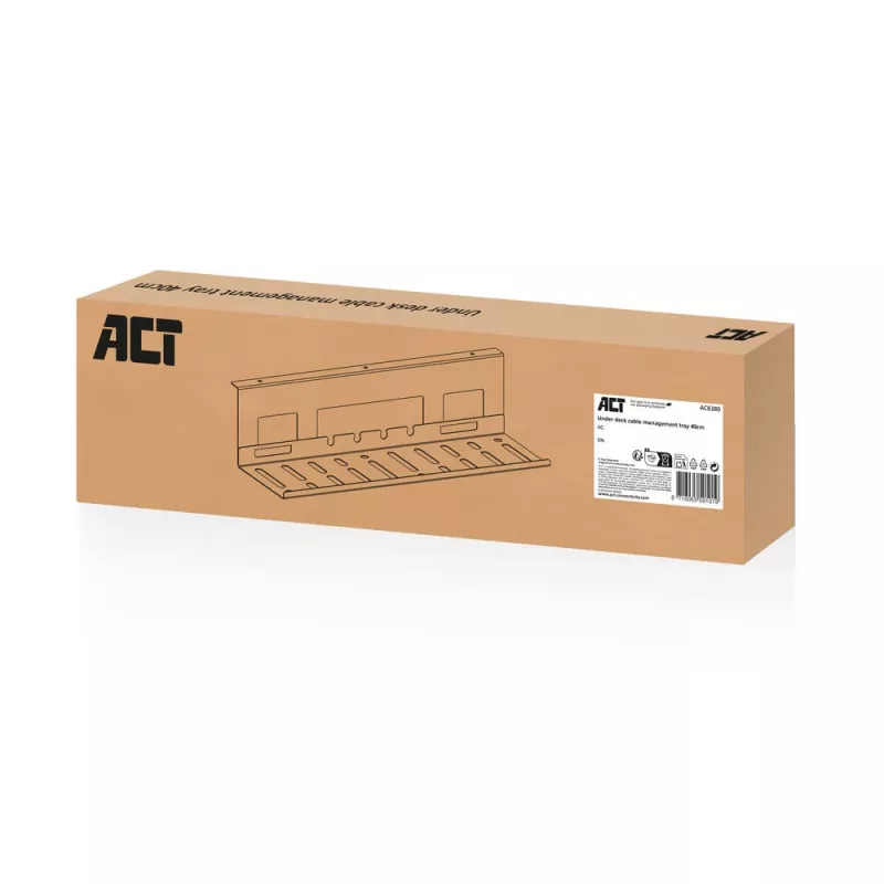 Podstolová vanička na káble ACT 40 cm oceľ, rovná, nosnosť 3 kg (B400×T140×H100 mm)