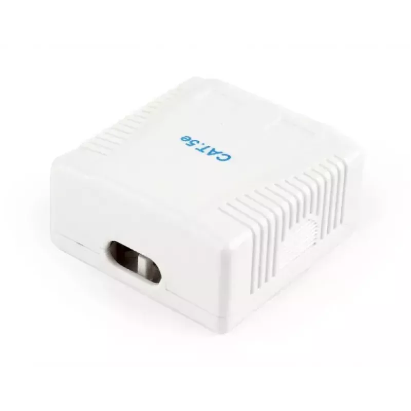 Gembird NCAC-2U5E-01 sieťová zásuvka na omietku, 2x RJ45 Cat5e, biela