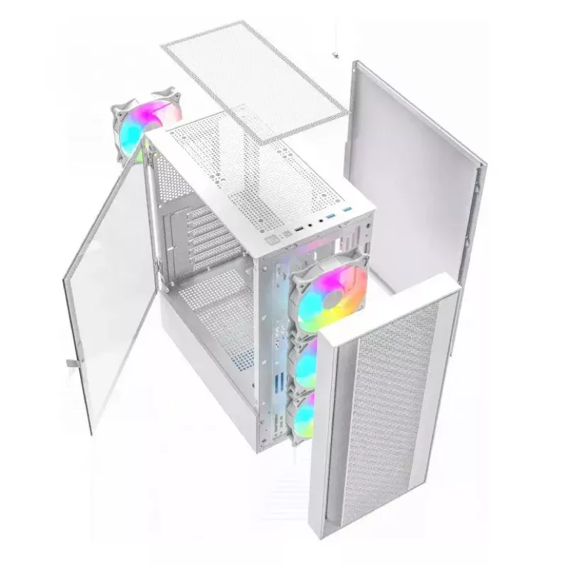 Počítačová skriňa Fornax 4000 ARGB, ATX, biela