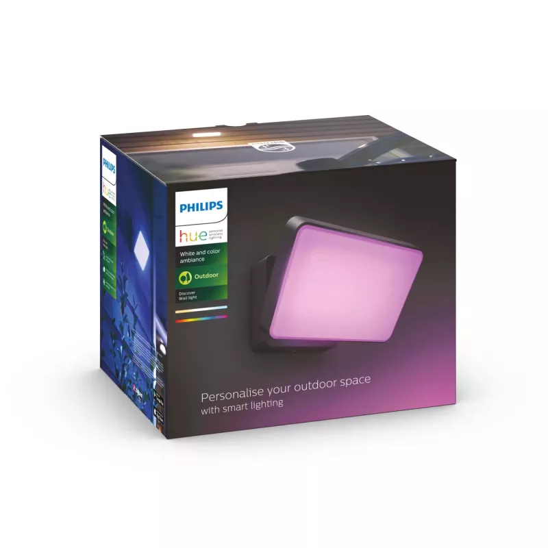 Inteligentné nástenné svietidlo Philips Hue Discover Outdoor Floodlight LED čierna 24V