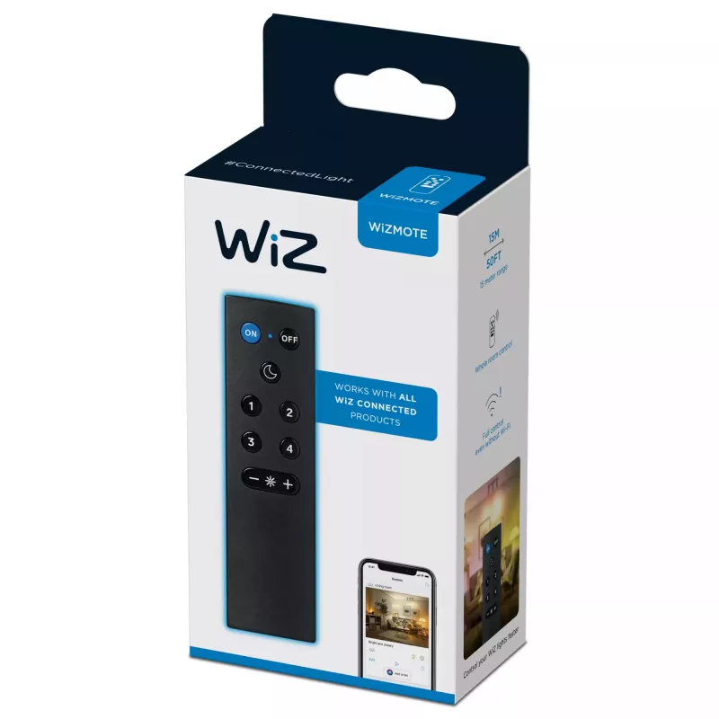 WiZ WiZmote diaľkový ovládač bezdrôtový Wi-Fi čierny