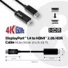 CLUB3D DisplayPort 1.4 na HDMI 2.0b HDR kábel, konektor samec/konektor samec, 2 m