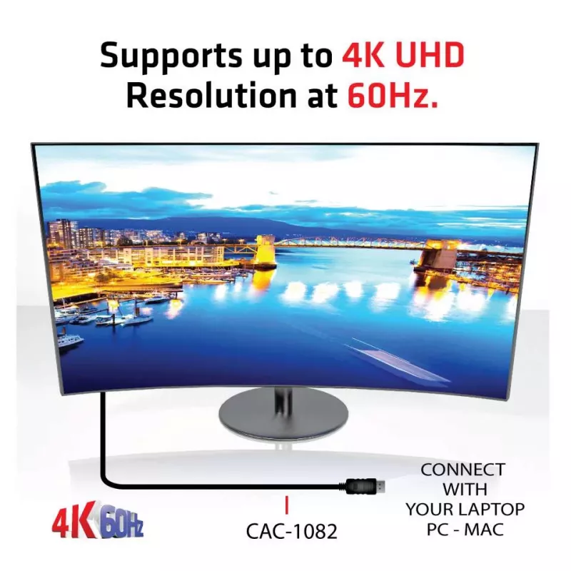 CLUB3D DisplayPort 1.4 na HDMI 2.0b HDR kábel, konektor samec/konektor samec, 2 m